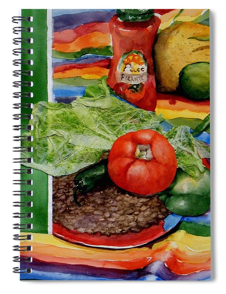 Bright Spiral Notebook featuring the painting Fiesta by Virginia Potter