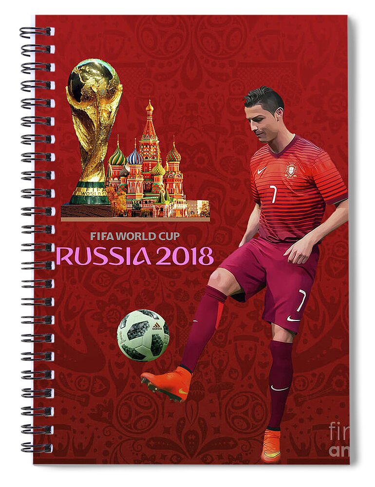  Spiral Notebook featuring the painting Fifa World Cup Russia 1 by Gull G