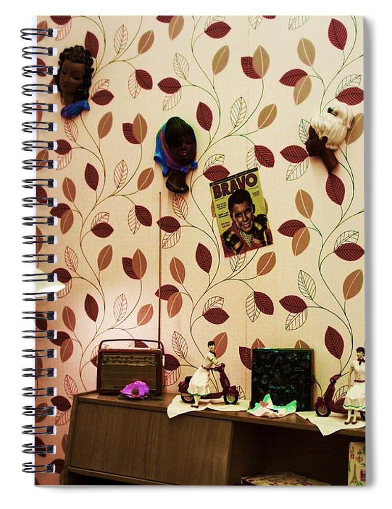 Fifties Spiral Notebook featuring the photograph 10700 Fifties Teenagers Bedroom by Colin Hunt