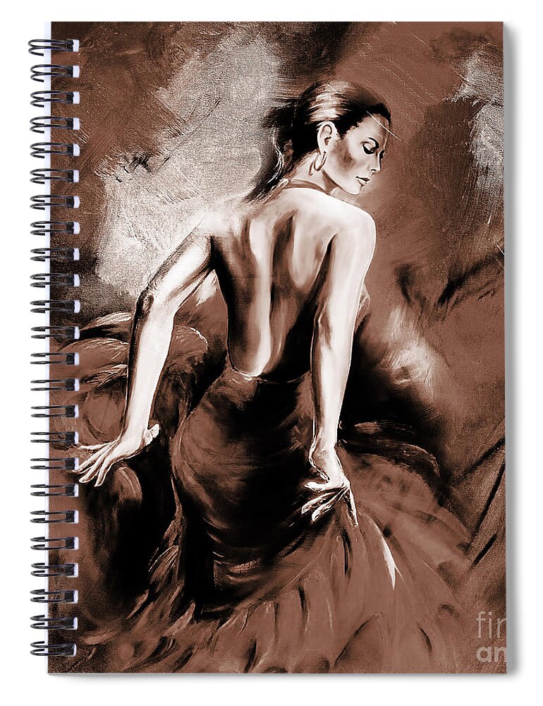 Dance Spiral Notebook featuring the painting Figurative art 007b by Gull G