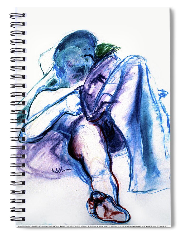 A Set Of Figure Studies Spiral Notebook featuring the drawing Figure Study Eleven by Scott Wallin