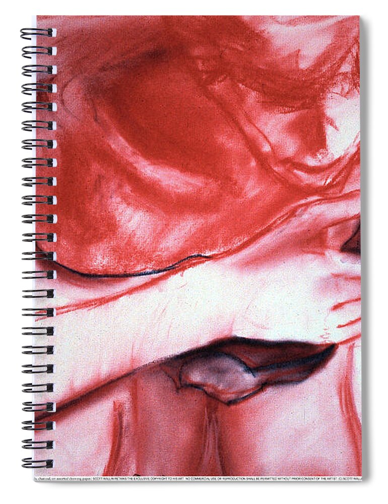A Set Of Figure Studies Spiral Notebook featuring the drawing Figure Study Four by Scott Wallin
