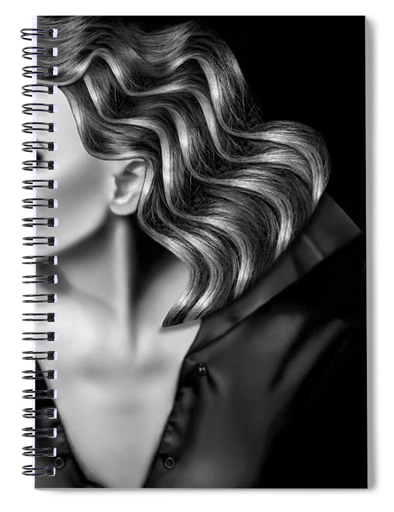 Timeless Beauty Spiral Notebook featuring the photograph Finding My Light in the Darkness - Self Portrait by Jaeda DeWalt