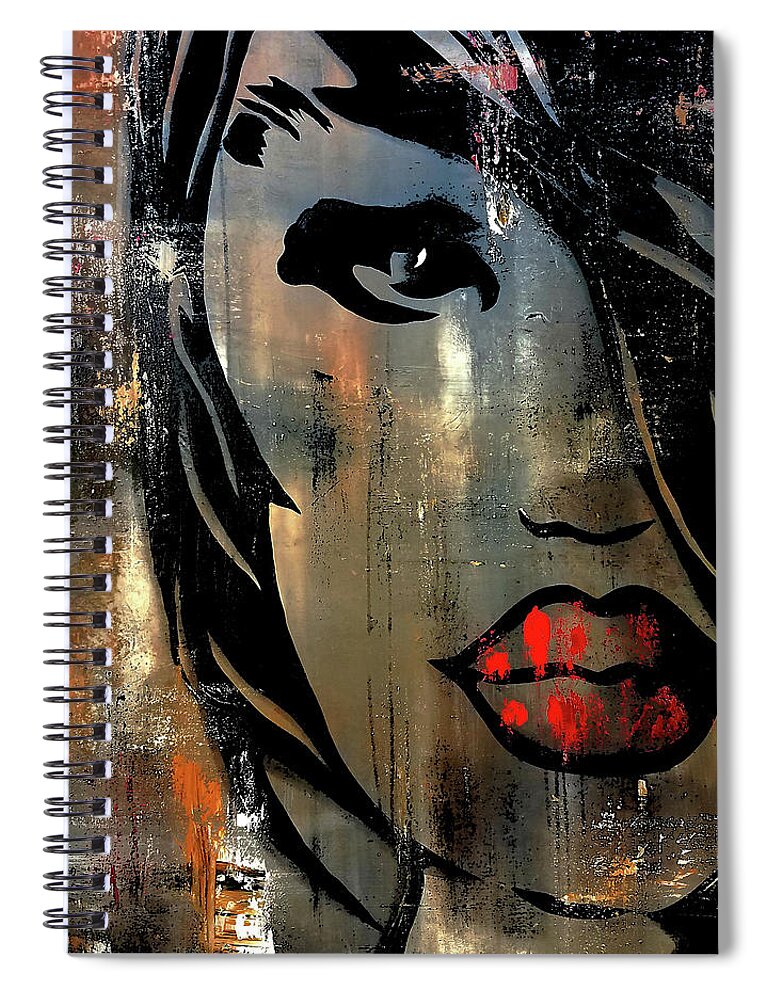 Fidostudio Spiral Notebook featuring the painting Fine Again by Tom Fedro