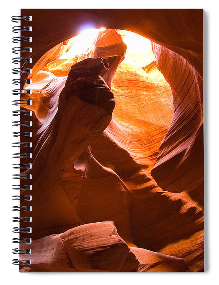 Antelope Canyon Spiral Notebook featuring the photograph Finger of Light by Harry Spitz