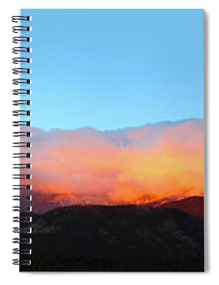 Cloud Spiral Notebook featuring the photograph Fire Clouds - Panorama by Shane Bechler