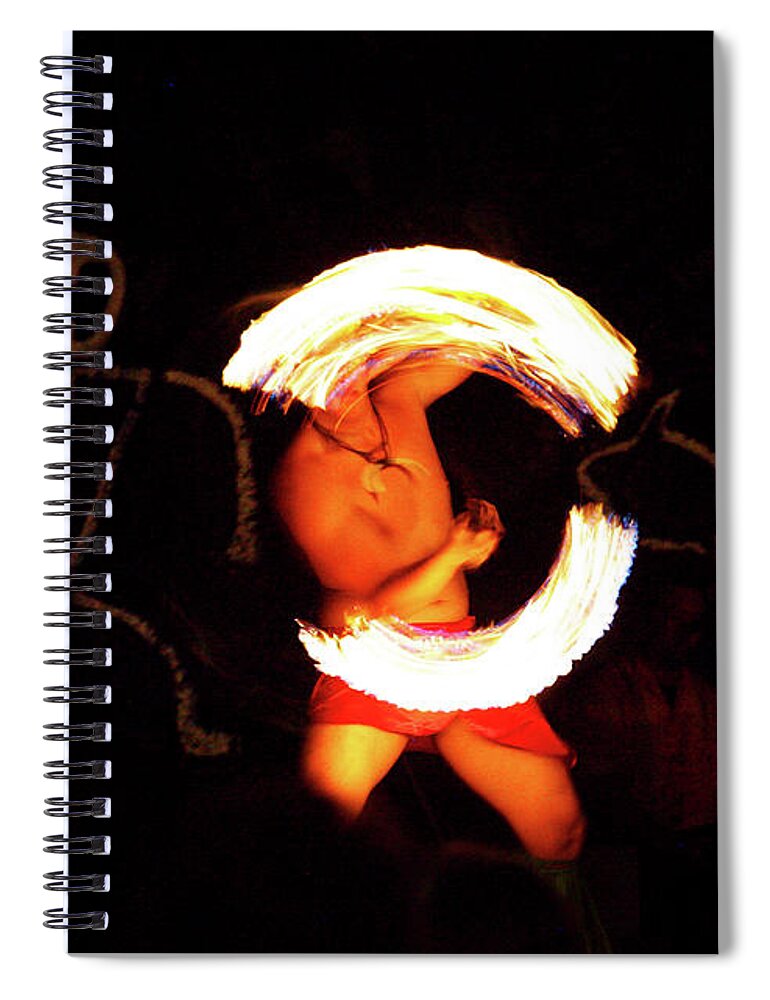 Hawaii Spiral Notebook featuring the photograph Fire Dancer by Anthony Jones