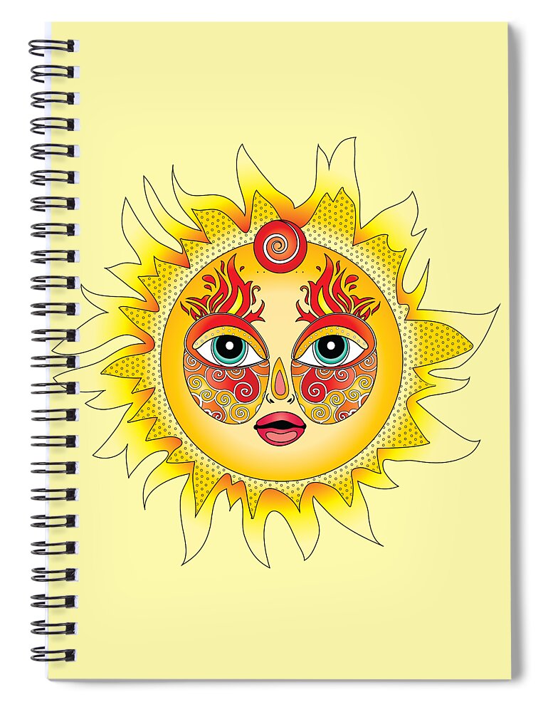 Fire Element Spiral Notebook featuring the digital art Fire Element by Serena King