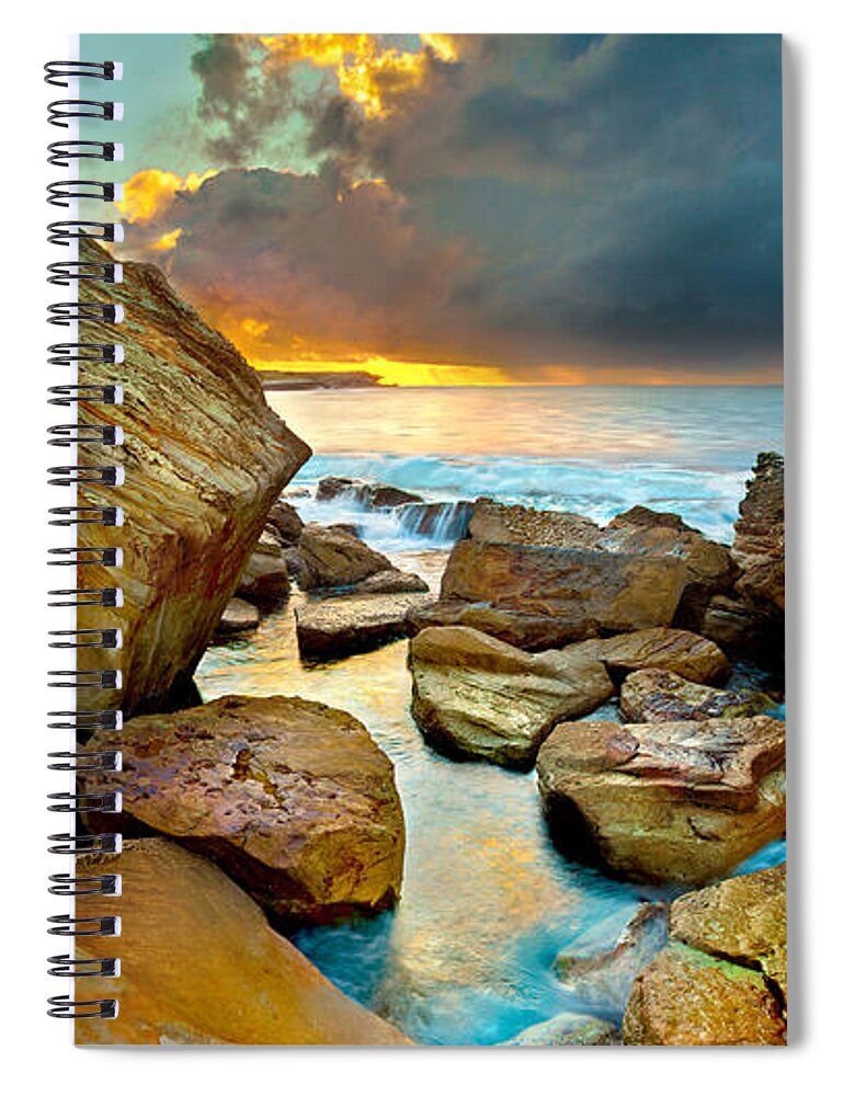 Landscape Spiral Notebook featuring the photograph Fire In The Sky by Az Jackson
