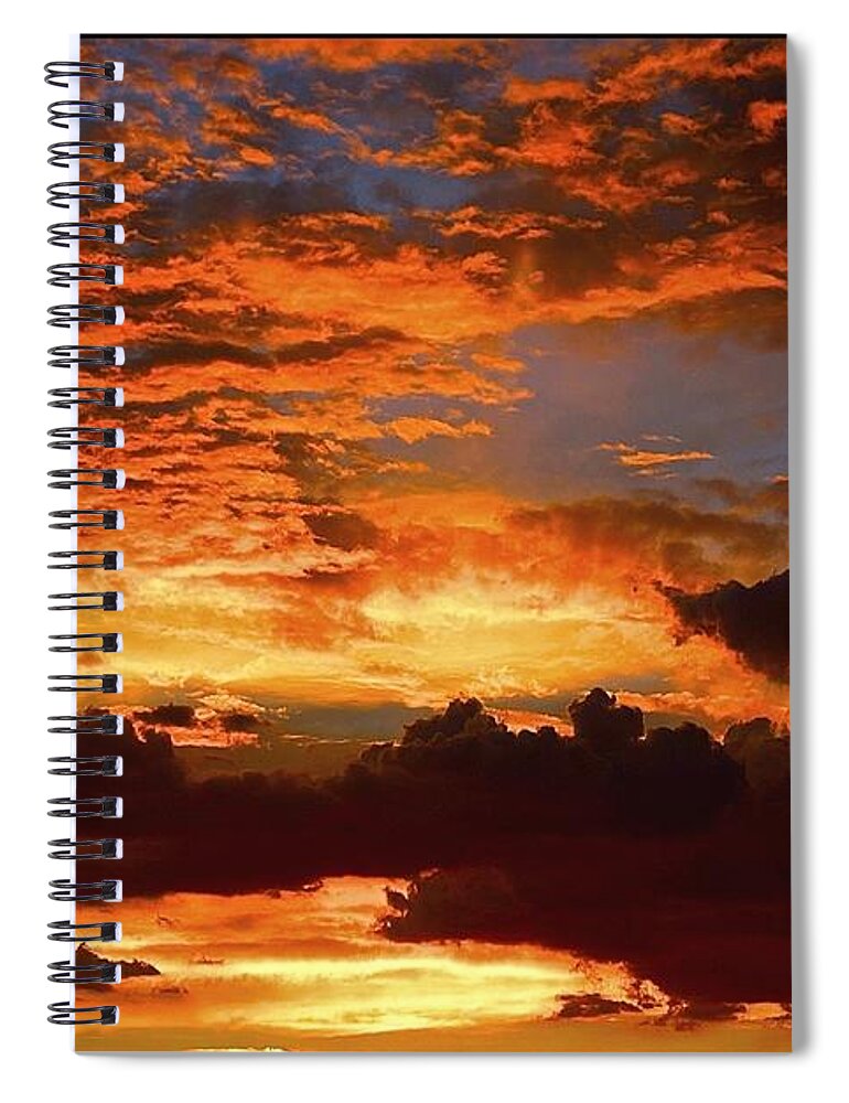 Sunset Spiral Notebook featuring the photograph Fire in the Sky by Barbara Zahno