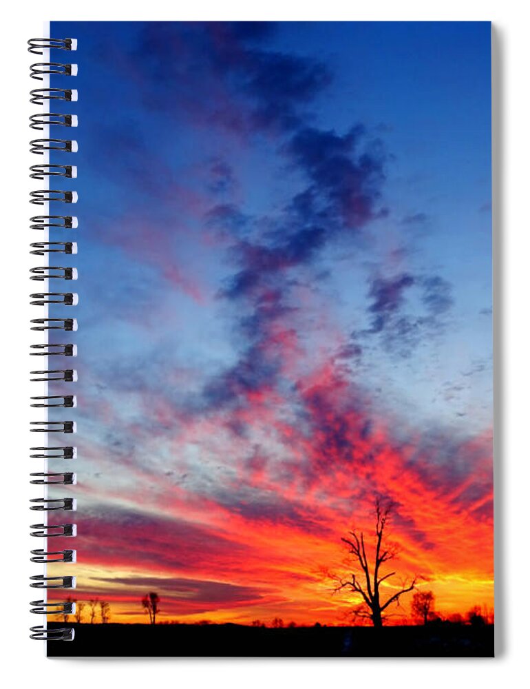 Fire In The Sky Spiral Notebook featuring the photograph Fire in the Sky by Dark Whimsy