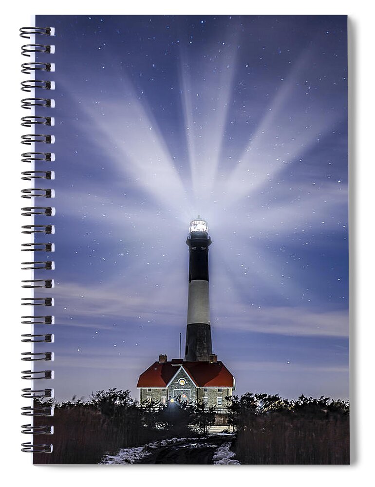 Fire Island Light Spiral Notebook featuring the photograph Fire Island Lighthouse Twilight by Susan Candelario