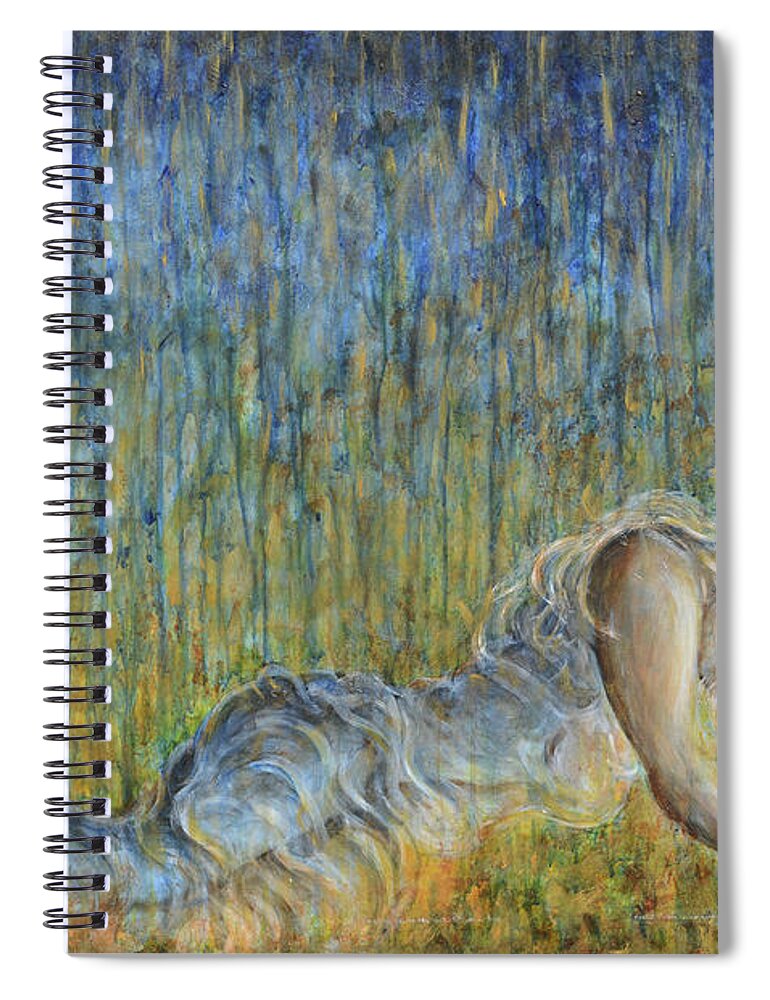 Fire To The Rain Spiral Notebook featuring the painting Fire to the Rain by Nik Helbig