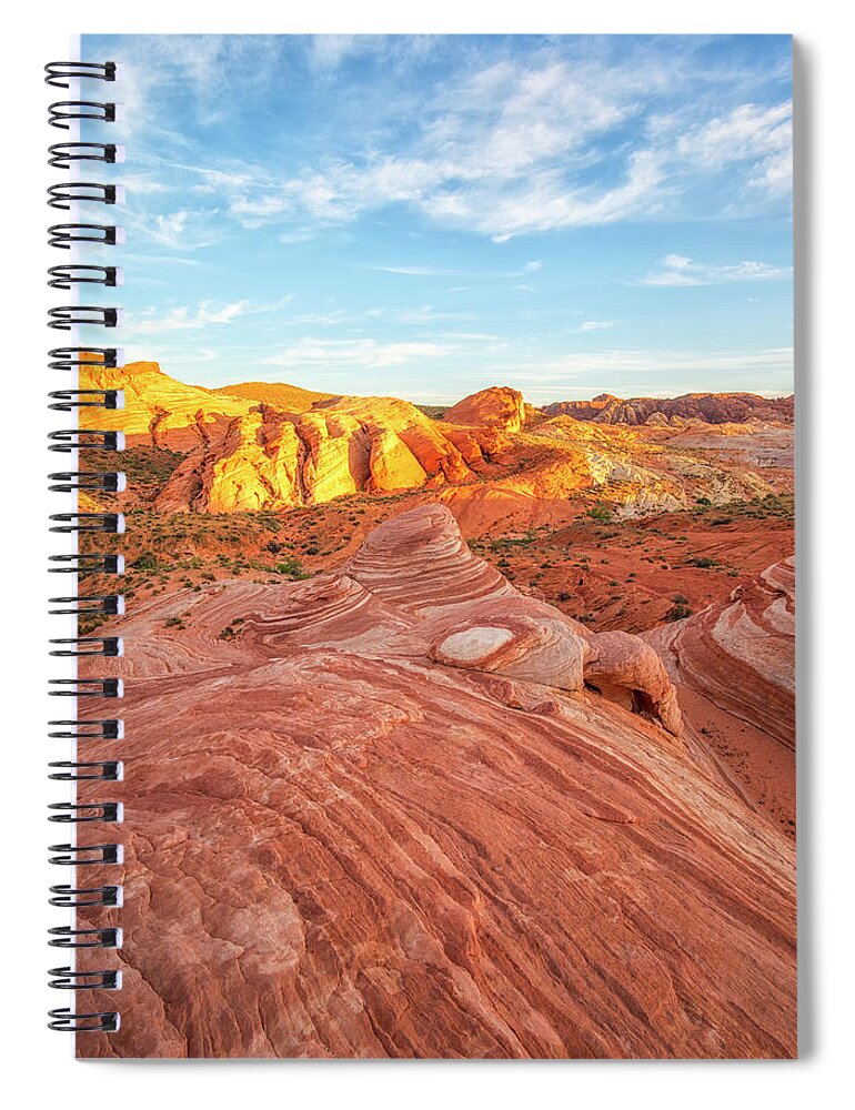 Fire Wave Spiral Notebook featuring the photograph Fire Wave In Vertical by Joseph S Giacalone