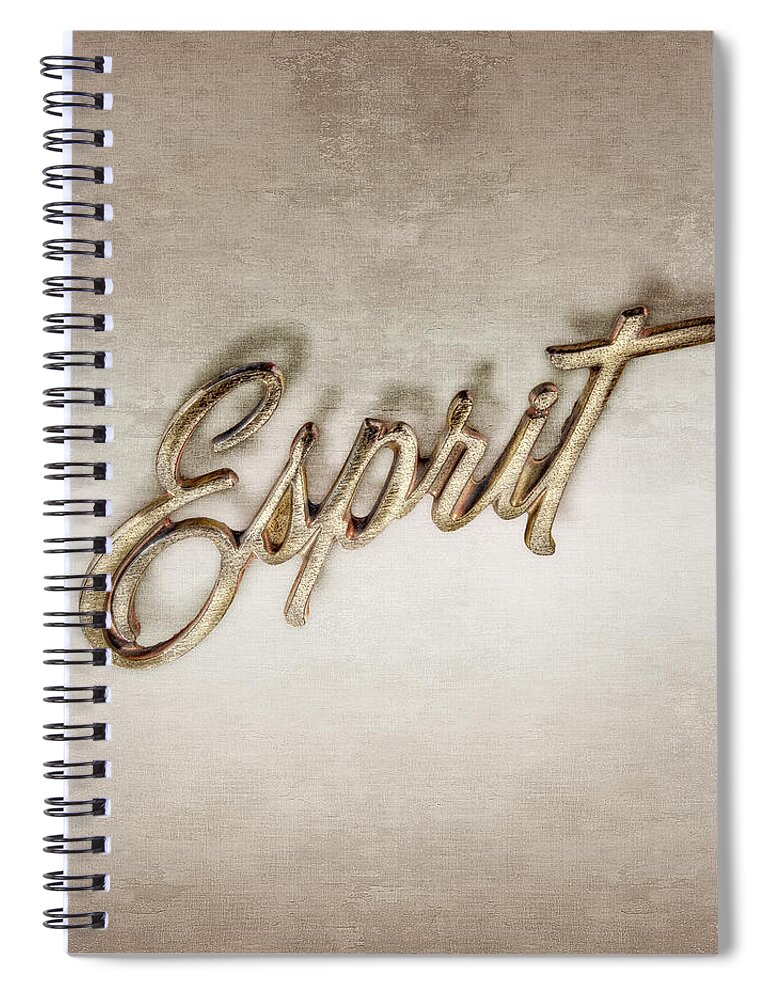 Automotive Spiral Notebook featuring the photograph Firebird Esprit Chrome Emblem by YoPedro