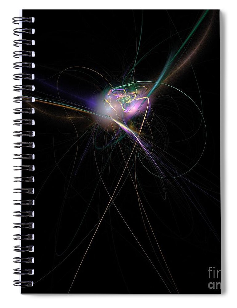 Firefly Scribble Spiral Notebook featuring the digital art Firefly Scribble by Elizabeth McTaggart
