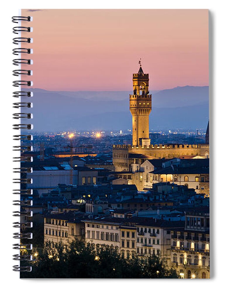 Tourist Spiral Notebook featuring the photograph Firenze at Sunset by Pablo Lopez