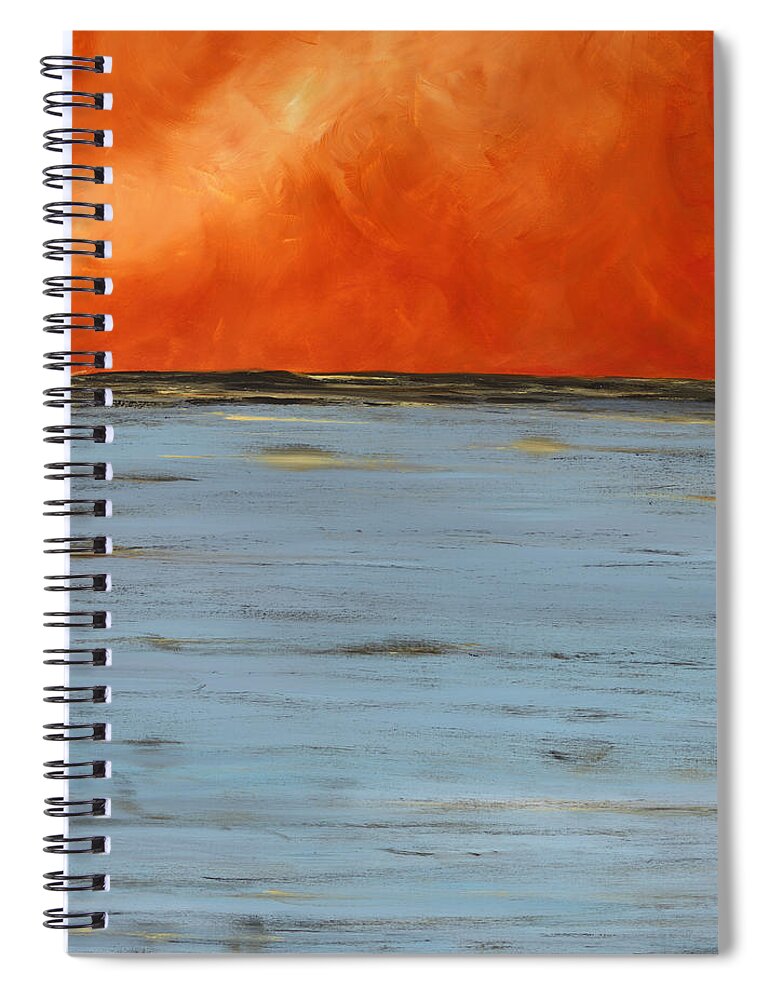 Ocean Spiral Notebook featuring the painting Firesky by Tamara Nelson