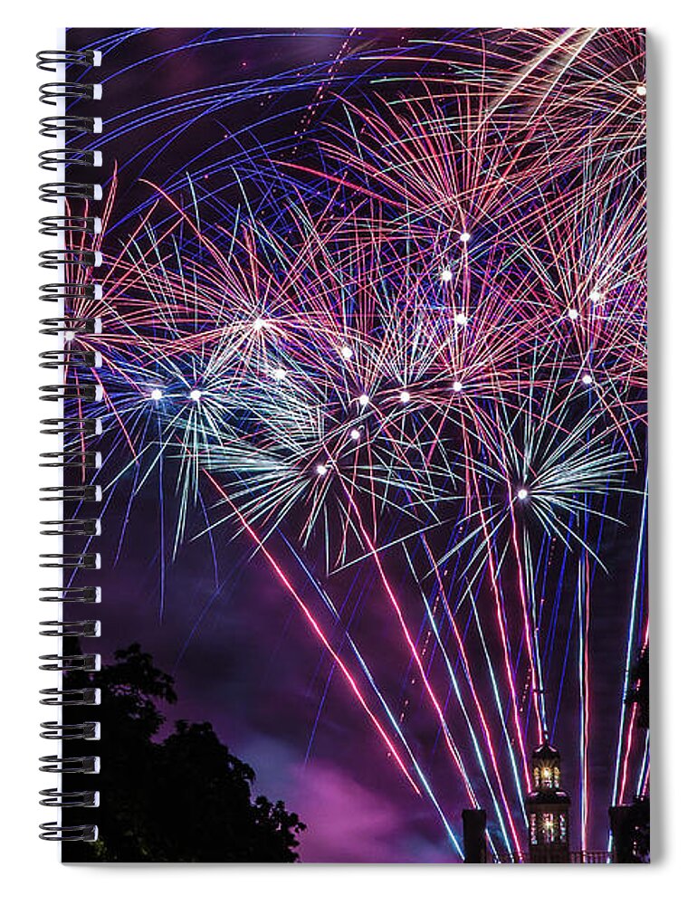 Fireworks Spiral Notebook featuring the photograph Fireworks 2 by Jerry Gammon