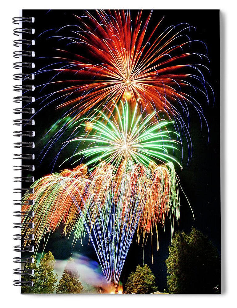 Fireworks Spiral Notebook featuring the photograph Fireworks no.1 by Niels Nielsen
