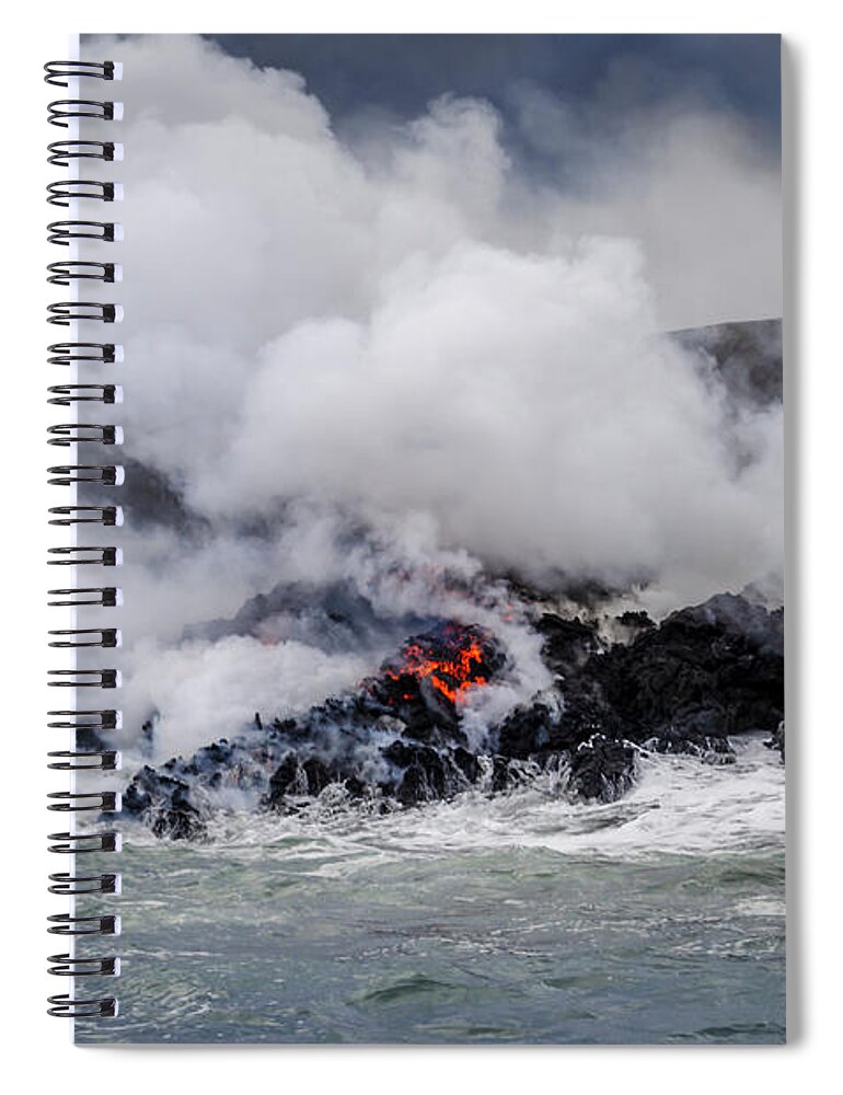 Lava Spiral Notebook featuring the photograph Firey Island Growth by Daniel Murphy