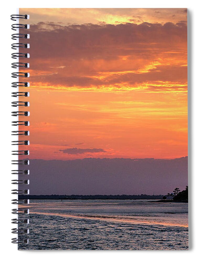 Sunset Spiral Notebook featuring the photograph Firey Sky by Steve Gravano