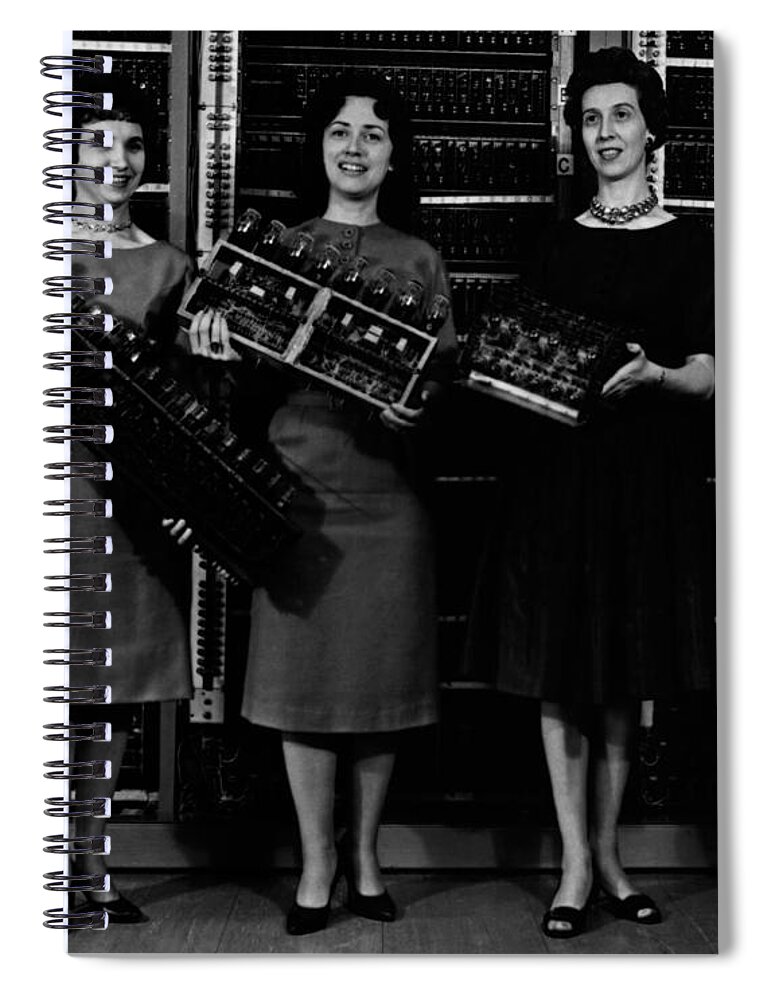 Black And White Spiral Notebook featuring the photograph First Four Computer Circuit Boards by Science Source