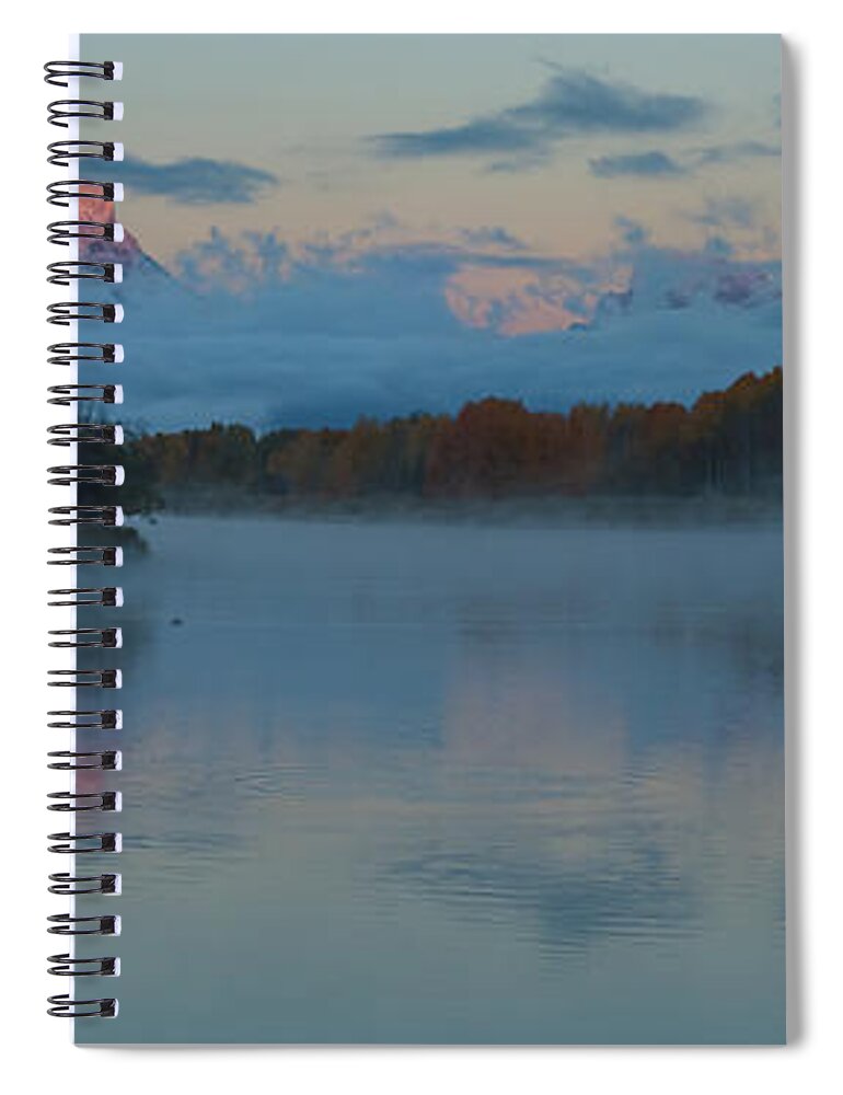 Oxbow Bend Spiral Notebook featuring the photograph First Light Of Dawn by Yeates Photography