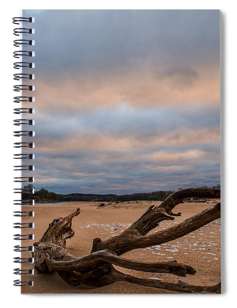 Nature Spiral Notebook featuring the photograph First Light on the Kaw by Jeff Phillippi