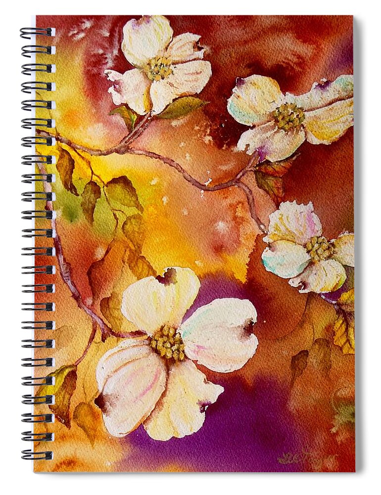 Dogwoods Spiral Notebook featuring the painting First of the Dogwoods by Lil Taylor