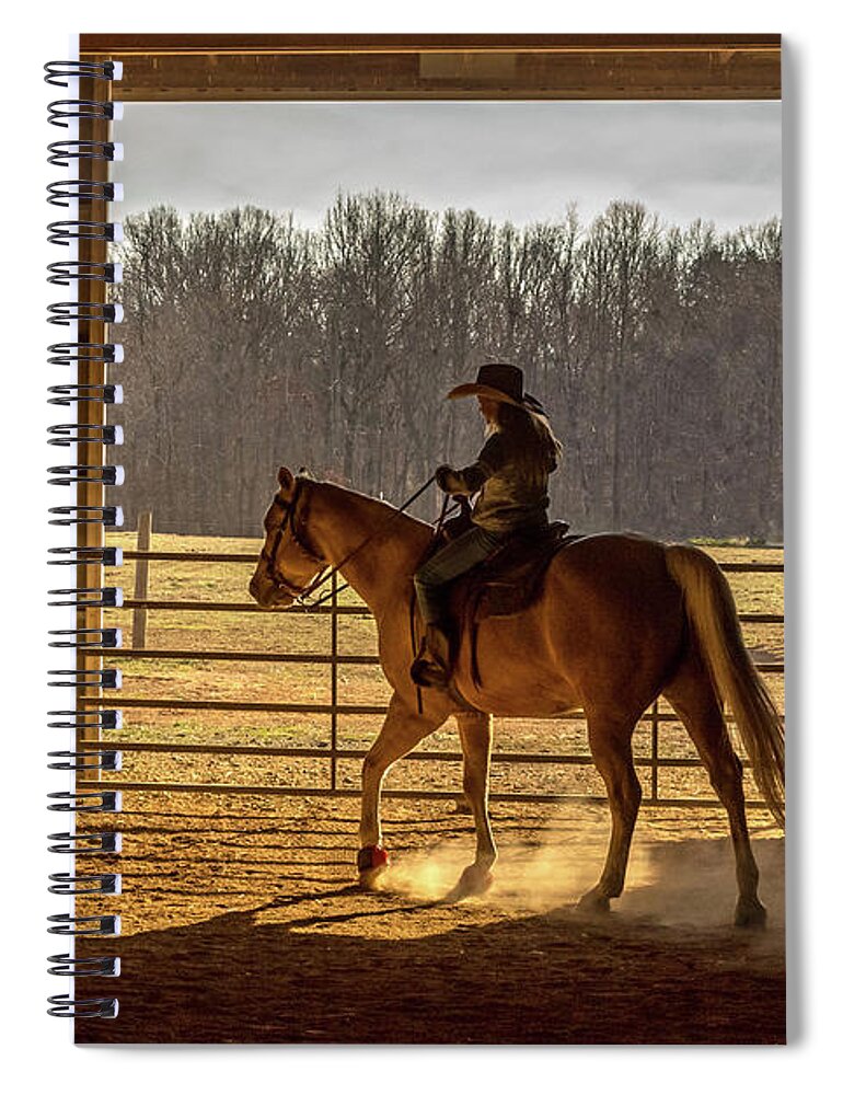 Horse Spiral Notebook featuring the photograph First Ride by Eric Albright