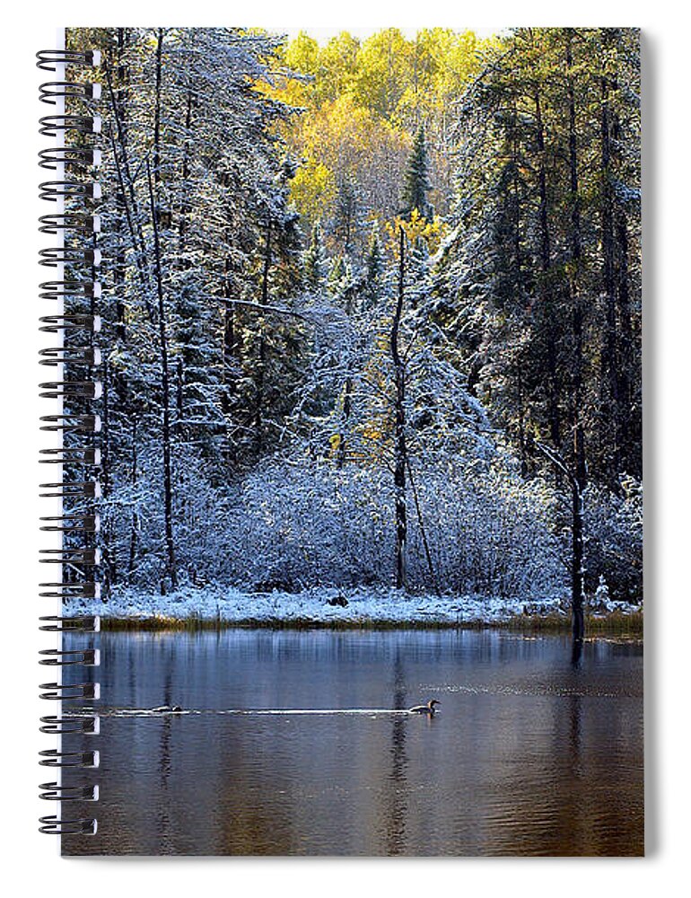 Canada Spiral Notebook featuring the photograph First Snow by Doug Gibbons