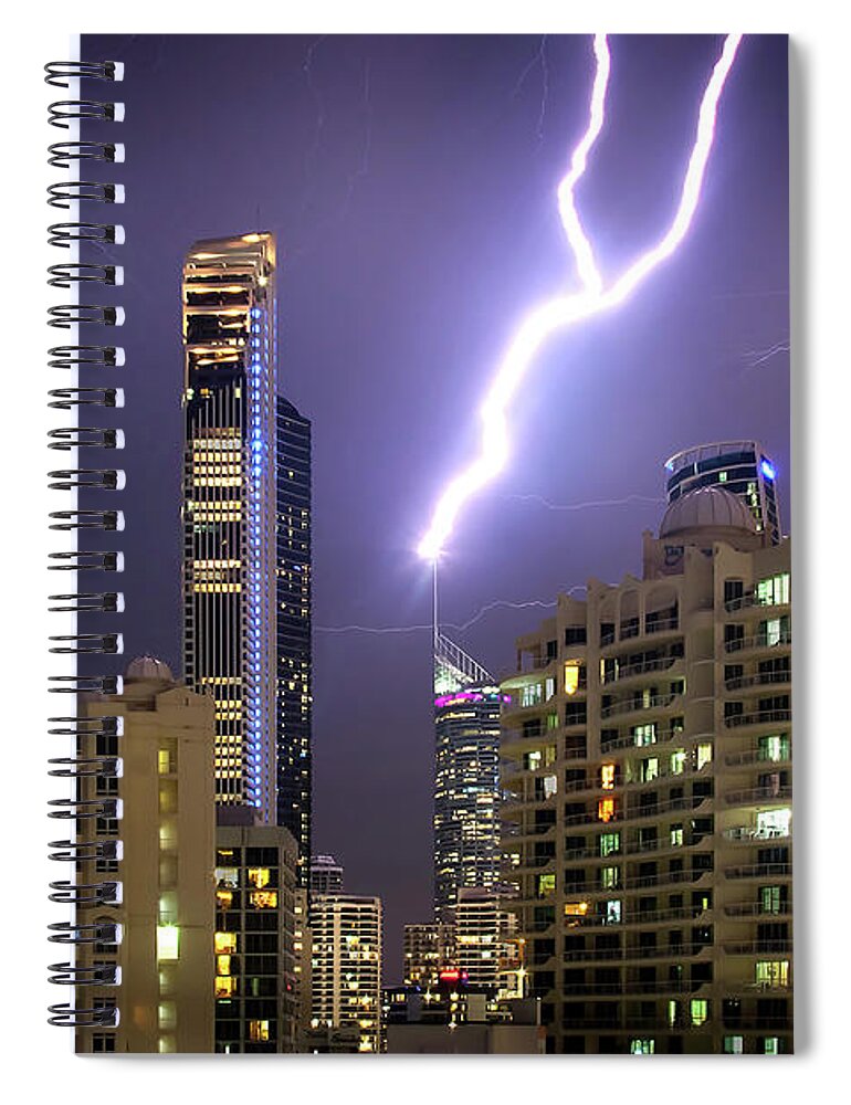 Australia Spiral Notebook featuring the photograph First Strike by Az Jackson