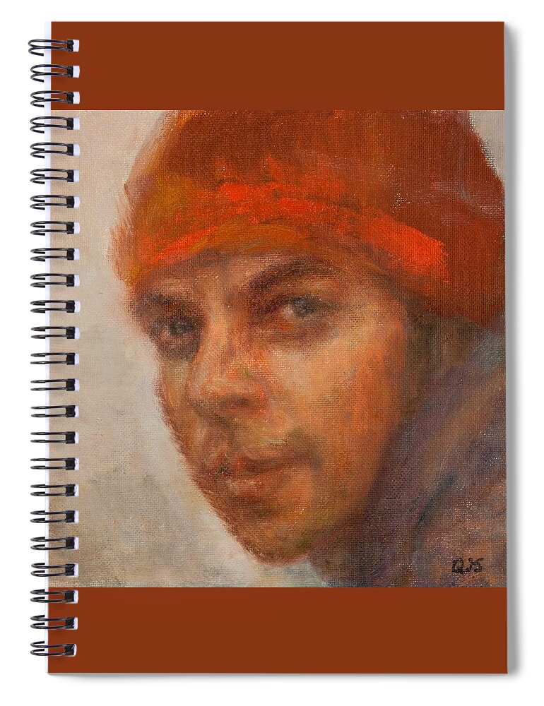 Quin Sweetman Spiral Notebook featuring the painting Dreamer Impressionist Painting Portrait by Quin Sweetman