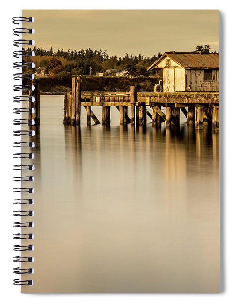Dock Spiral Notebook featuring the photograph Fishermen Fuel Dock by Tony Locke