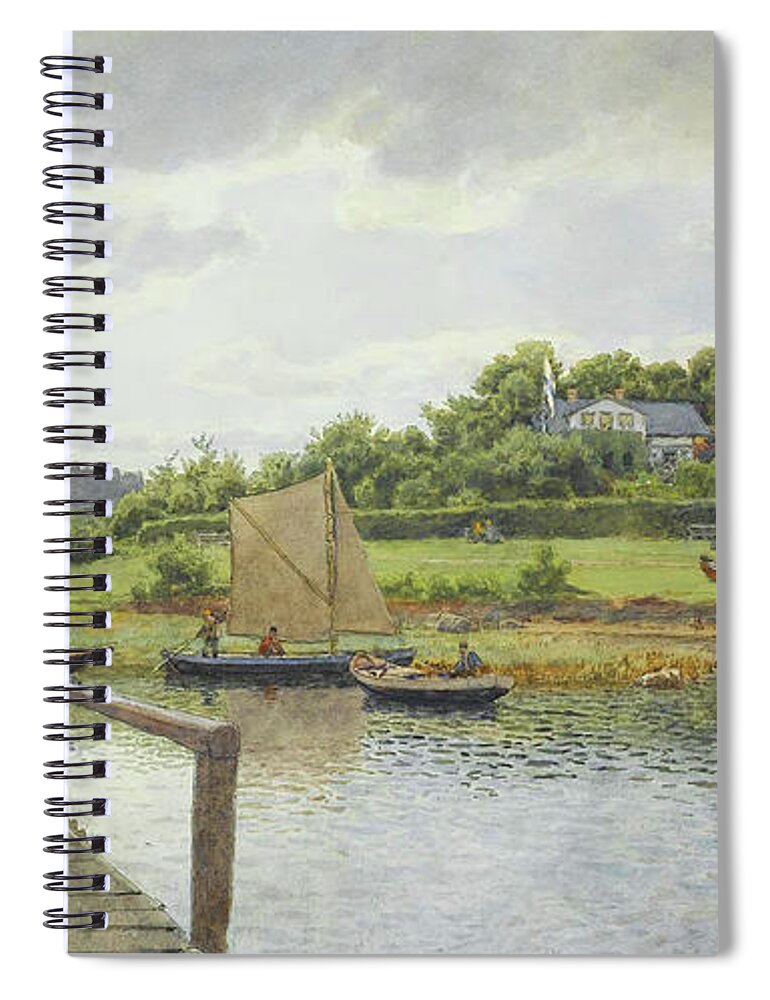 Painting Spiral Notebook featuring the painting Fishing At The Silver Crown by Mountain Dreams