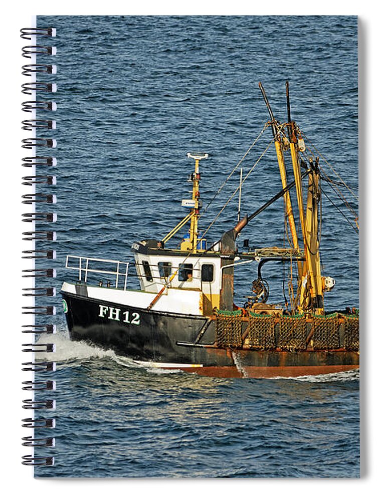Europe Spiral Notebook featuring the photograph Fishing Boat FH12 off Pendennis Point by Rod Johnson