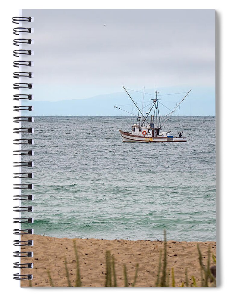 Fishing Spiral Notebook featuring the photograph Fishing on the Bay by Derek Dean