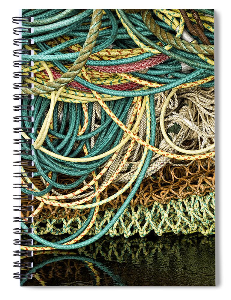 Fishing Spiral Notebook featuring the photograph Fishnets and Ropes by Carol Leigh
