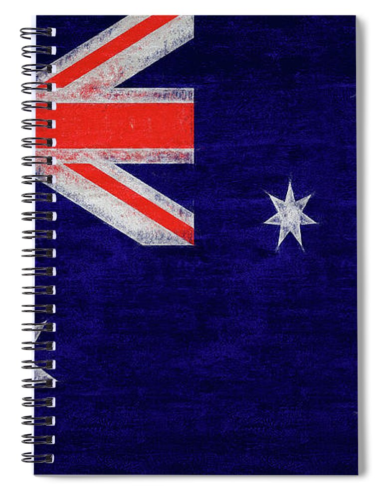Australia Spiral Notebook featuring the digital art Flag of Australia Grunge by Roy Pedersen
