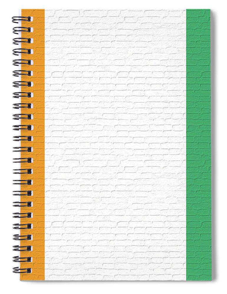 Africa Spiral Notebook featuring the digital art Flag of Cote d'Ivoire Wall. by Roy Pedersen