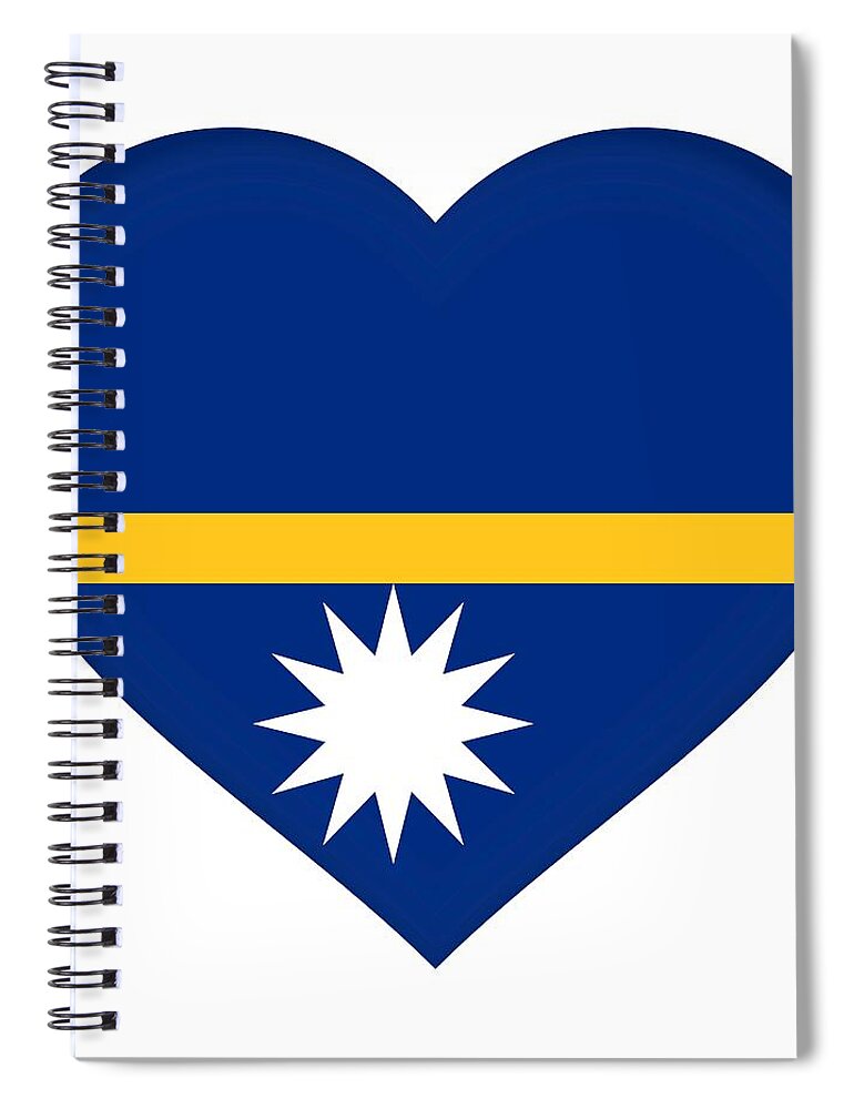National Flag Of Nauru Spiral Notebook featuring the digital art Flag of Nauru Heart by Roy Pedersen