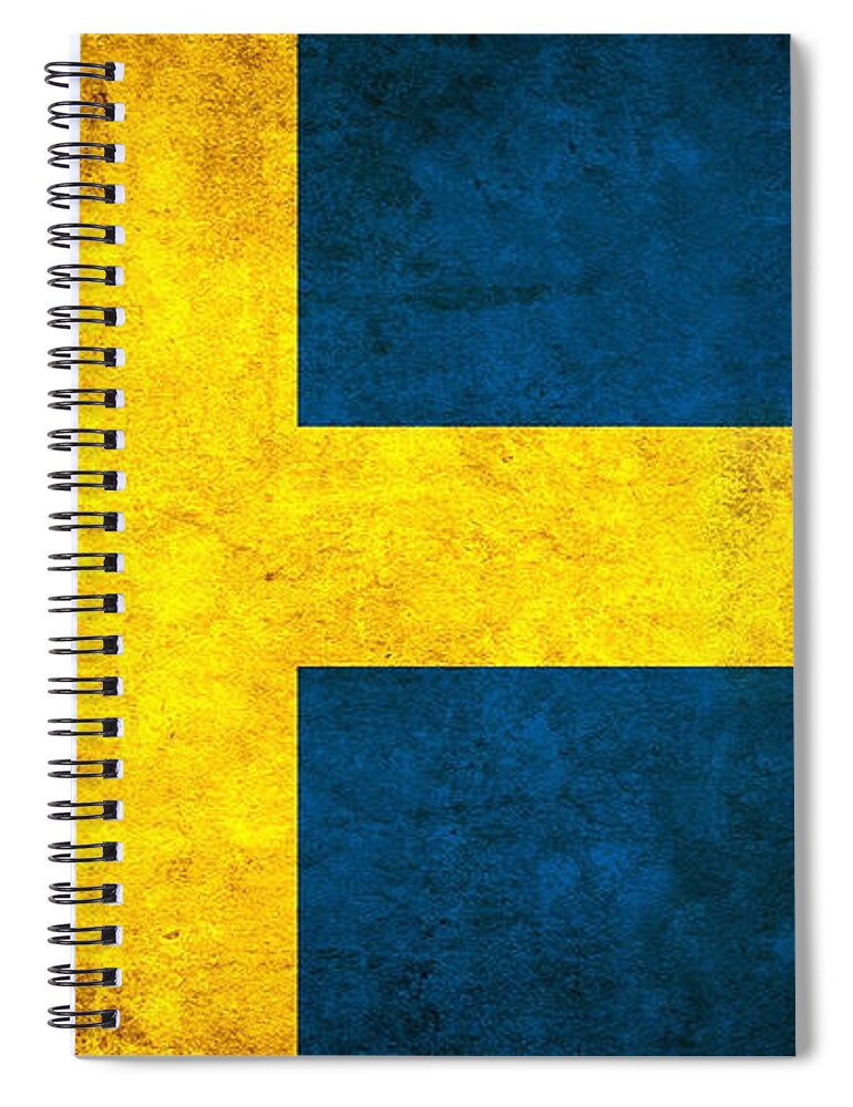 Flag Of Sweden Spiral Notebook featuring the digital art Flag Of Sweden by Super Lovely
