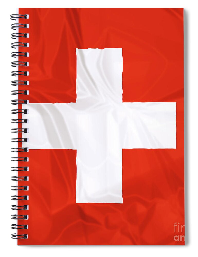 Switzerland Spiral Notebook featuring the photograph Flag of Switzerland by Benny Marty