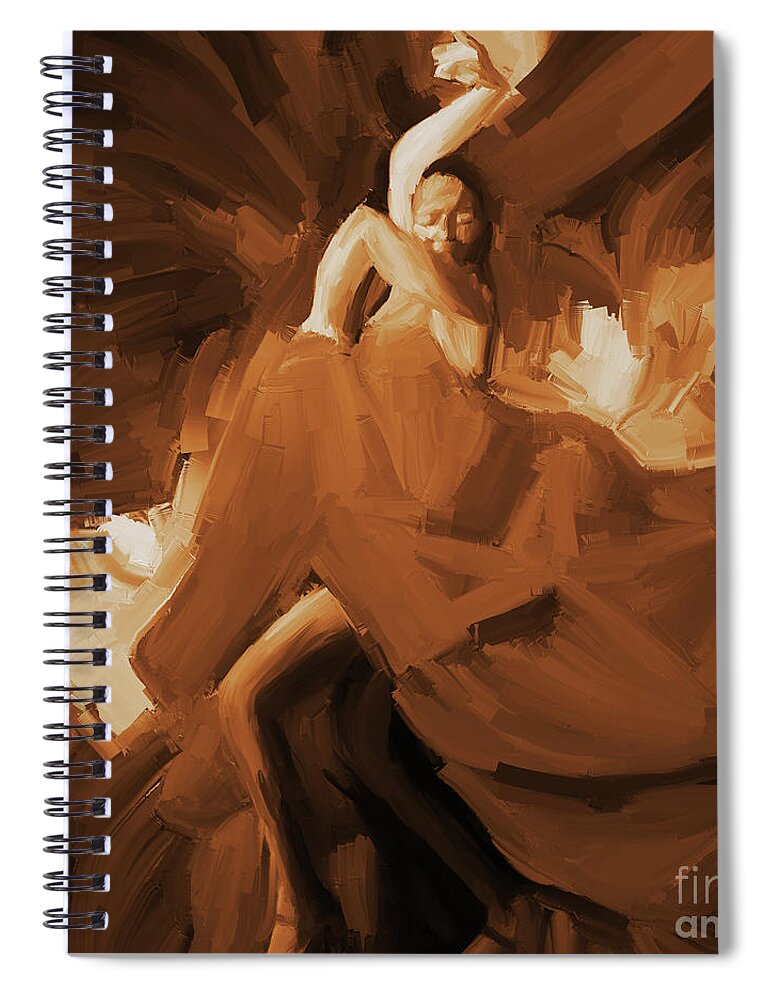 Jazz Spiral Notebook featuring the painting Flamenco Flamenco by Gull G