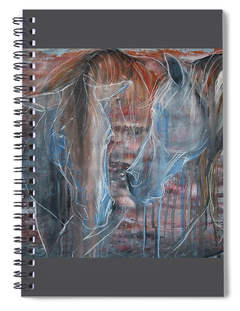 Horses Spiral Notebook featuring the painting Flamenco by Jani Freimann