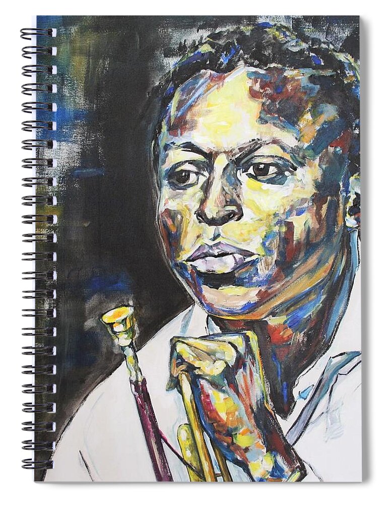 Miles Davis Spiral Notebook featuring the painting Flamenco Sketches by Christel Roelandt
