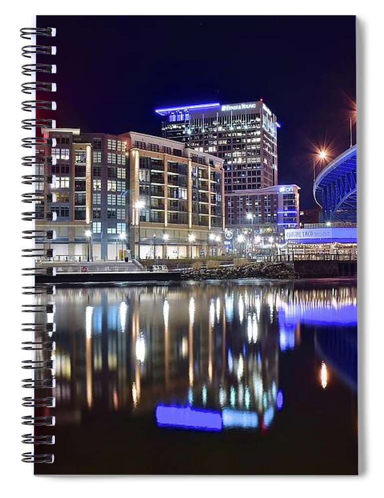 Cleveland Spiral Notebook featuring the photograph Flats East Bank by Frozen in Time Fine Art Photography