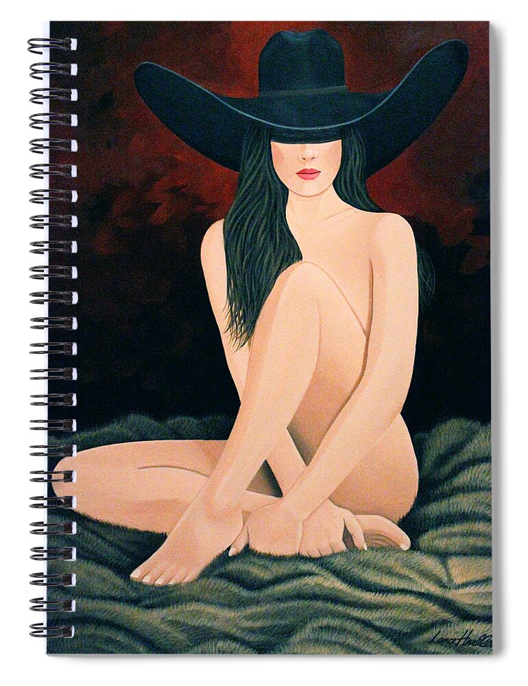 Cowgirl On Fur Spiral Notebook featuring the painting Flesh On Fur by Lance Headlee