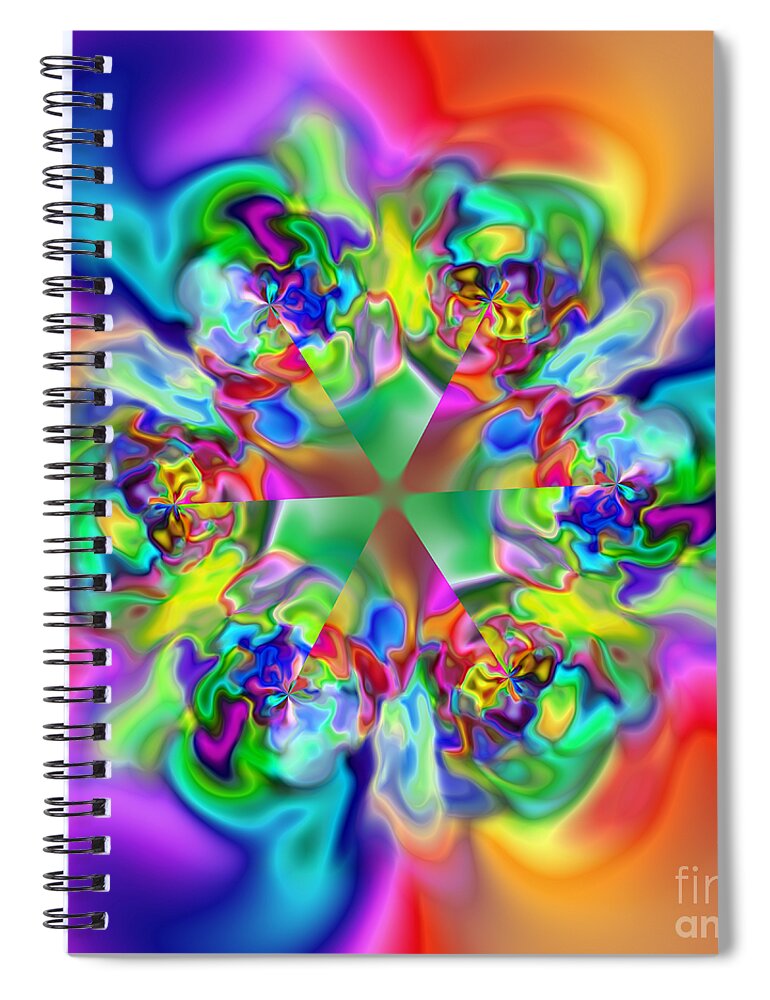Abstract Spiral Notebook featuring the digital art Flexibility 17C by Rolf Bertram